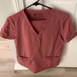 Figs mauve scrub shirt and pants